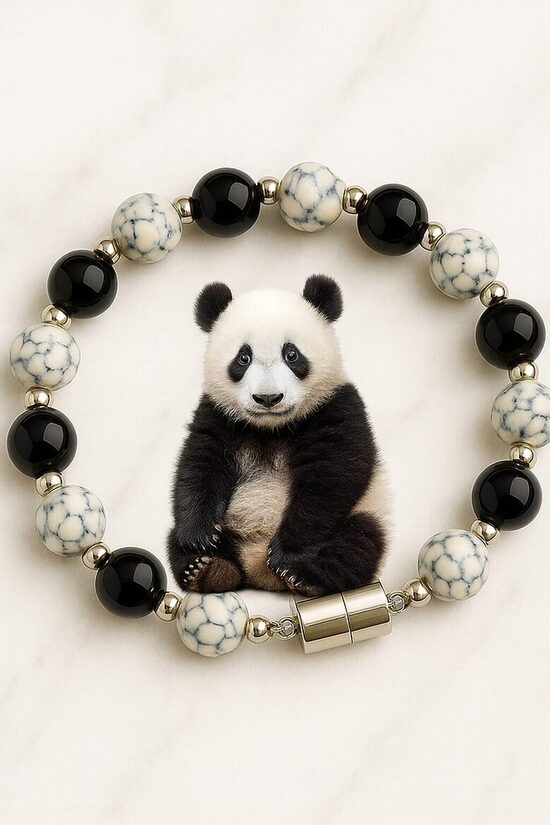 Dabīgo pērļu rokassprādze "Melnbaltā Harmonija"